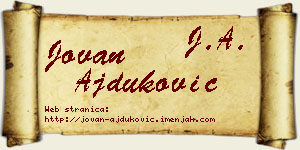 Jovan Ajduković vizit kartica